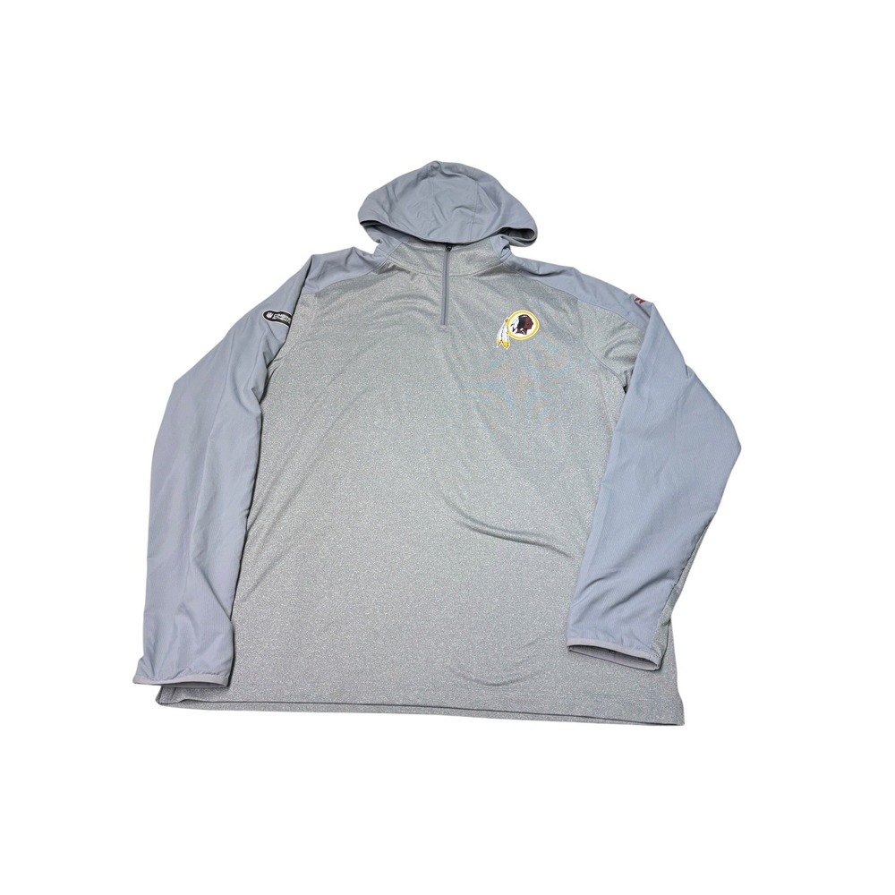 Under Armour NFL Combine Washington Redskins Grey Quarter Zip Hoodie Mens XL